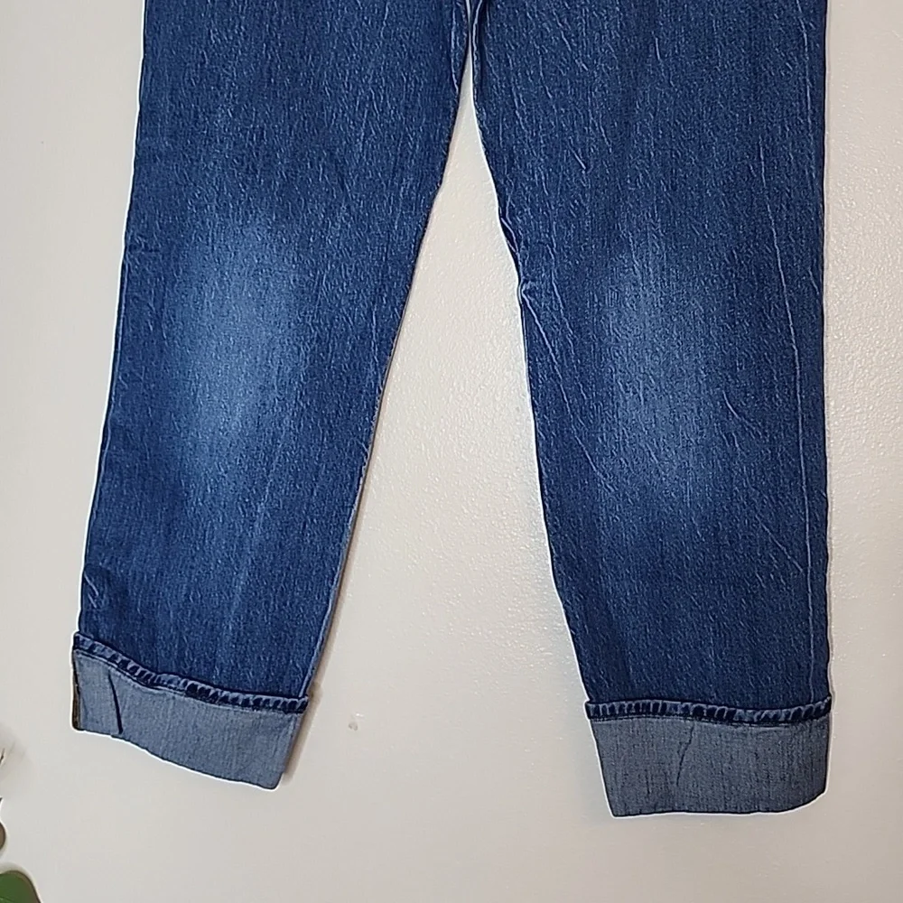 LOFT The Straight Cuffed Medium Blue Women's Jeans High Waist Summer Preppy - Picture 5 of 16